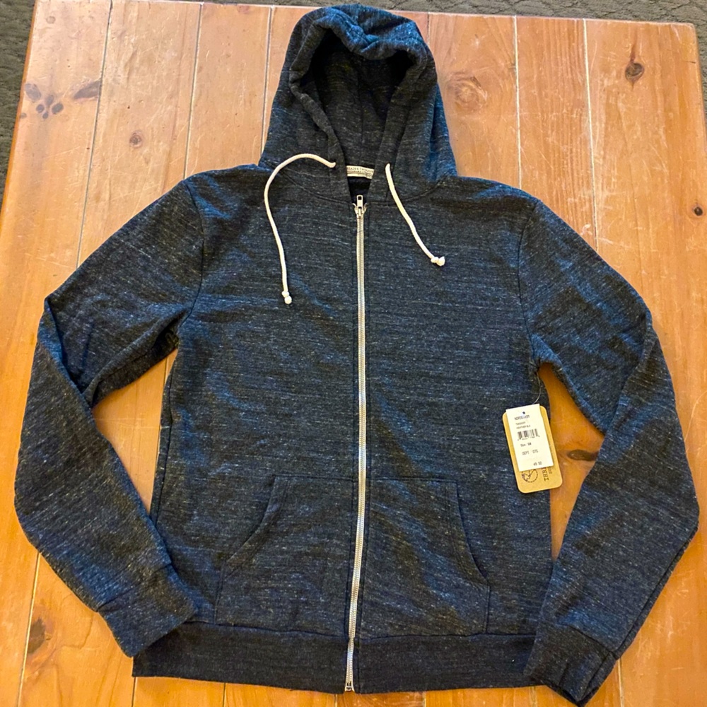 Thread 4 Thought Zip—Up Hoodie in Dark Heather Gray. Size Small. NWT